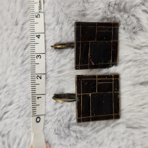 Vintage square earrings - Picture 4 of 5